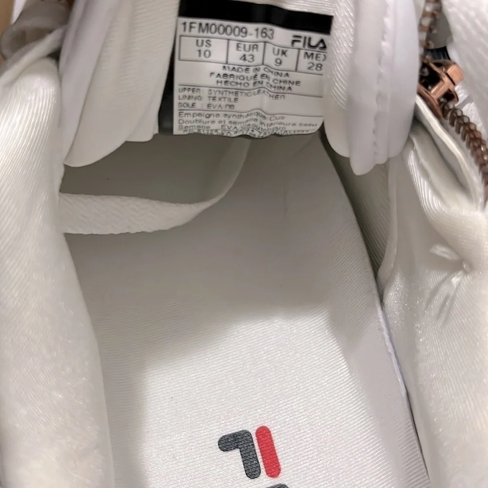 NWT Fila Original Fitness Zipper Mens White Lifestyle Sneakers Shoes Sz 10